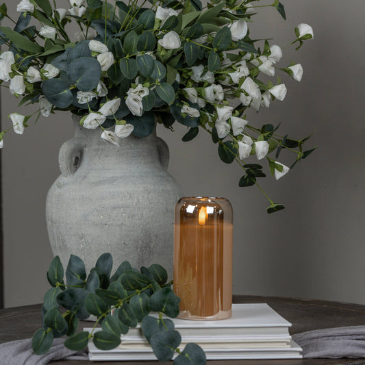 6" Arched Champagne Glass 3D Flame Candle