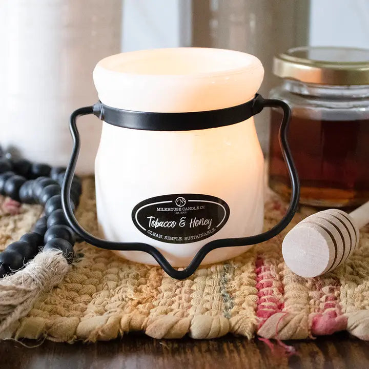 Tobacco & Honey 5oz Cream Jar - Milkhouse Candle Company
