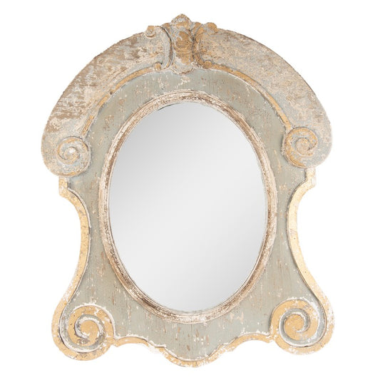 Weathered White, French Blue & Gold Ornate Arched Mirror - (𝐏𝐢𝐜𝐤-𝐔𝐩 𝐎𝐧𝐥𝐲)