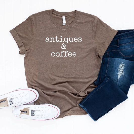 Antiques and Coffee Brown Tee