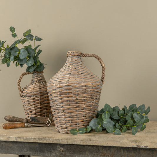 13.75" WOVEN JUG W/ HANDLE