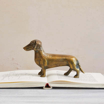Dachshund Bronzed Cast Aluminum Decor
