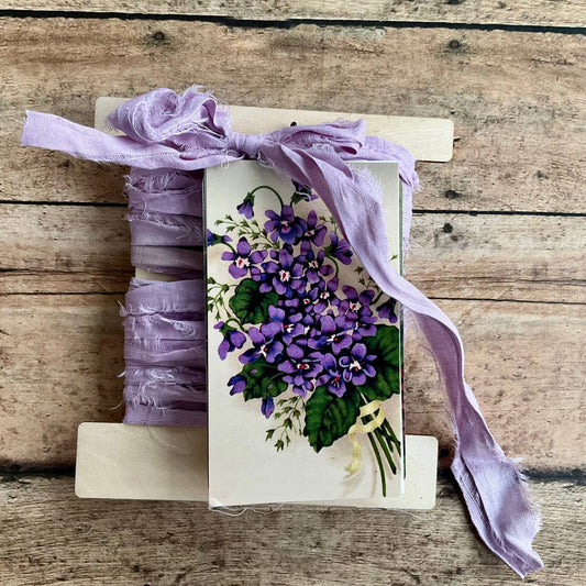 Lilac Pearl - VIOLETS 6-Tag & Ribbon Set