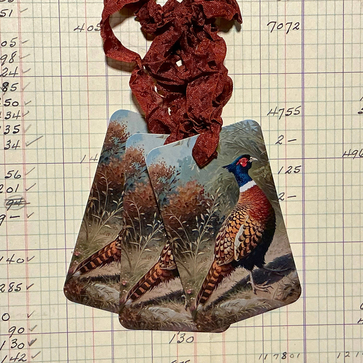 Pheasant 3pk Tag & Ribbon Set