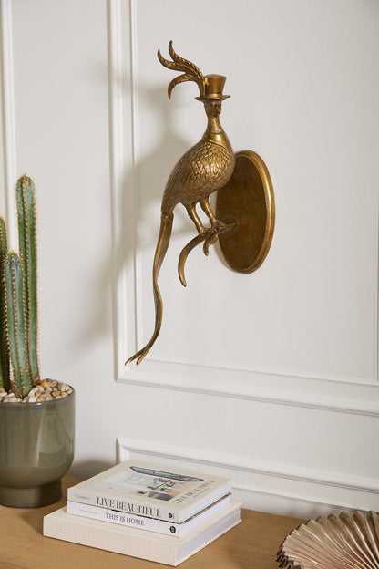 Emerson the Pheasant- Authentic E&E Eloise Collection Bronzed Aluminum Wall Mount