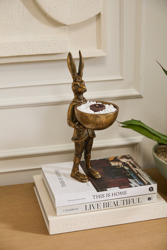 Eric the Hare Dish - Authentic E&E Eloise Collection Bronzed Aluminum