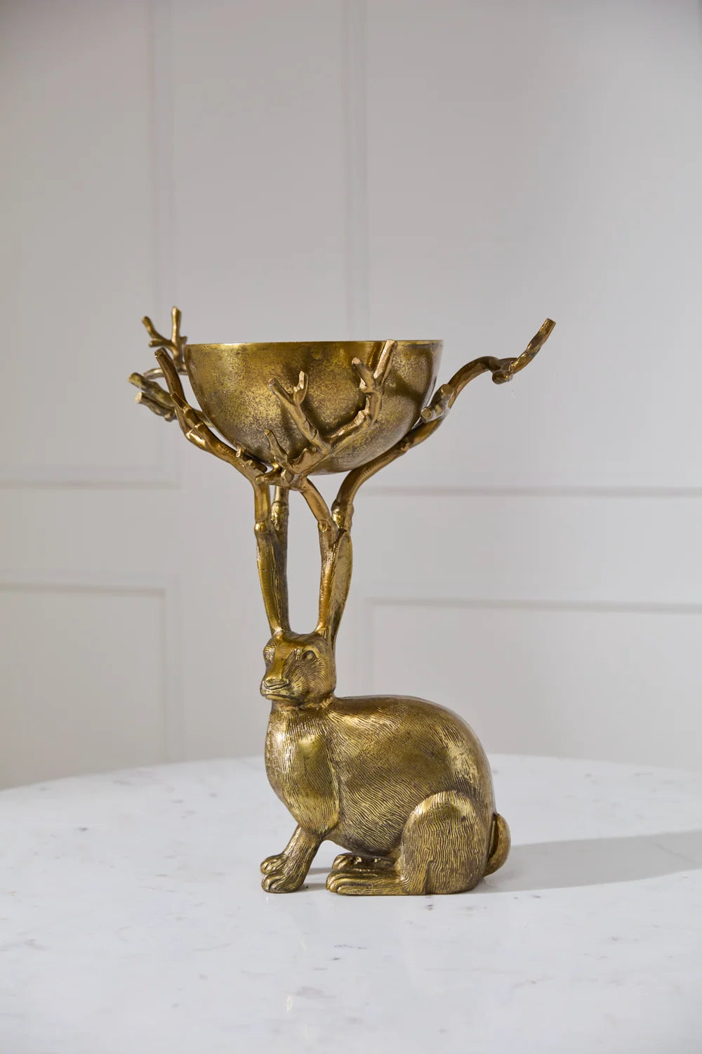 Eric the Hare Branch Bowl - Authentic E & E Collection Bronzed Aluminum
