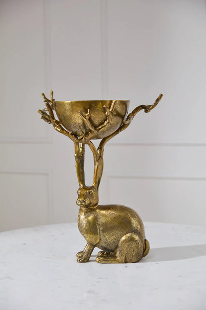 Eric the Hare Branch Bowl - Authentic E & E Collection Bronzed Aluminum
