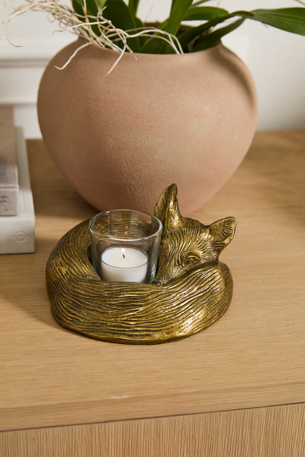 Sleeping Fox Tealight Holder - Authentic E&E Eloise Collection