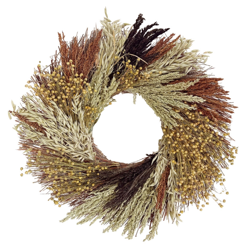 100% Natural Grains Autumn Wreath - Made to Order