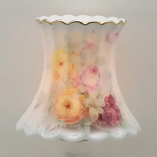 Delicate Rose Shade - Porcelain Nightlight 24K Gold Trim