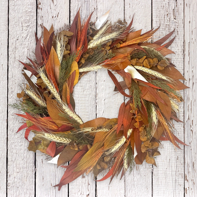 100% Natural Willow & Wheat Wreath - Made to Order