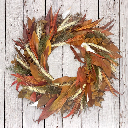 100% Natural Willow & Wheat Wreath - Made to Order