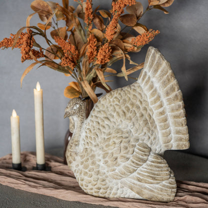 Whitewashed Tabletop Turkey 14in