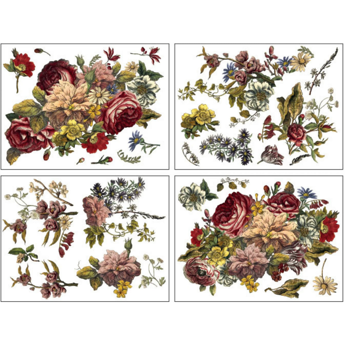 Floral Anthology - 4 Sheet, 12x16 Pad IOD Decor Transfer *Retired
