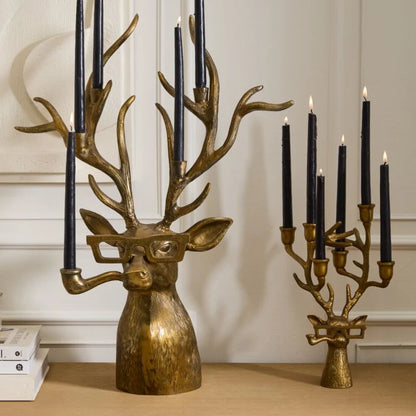 Frankie the Deer Candelabra 30in - Authentic E&E Eloise Collection Bronzed Aluminum  *𝐏𝐢𝐜𝐤-𝐔𝐩 𝐎𝐧𝐥𝐲