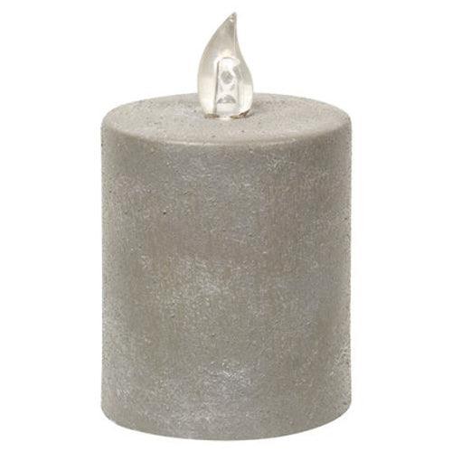 Concrete-Look 2.5in Flameless Pillar Candle