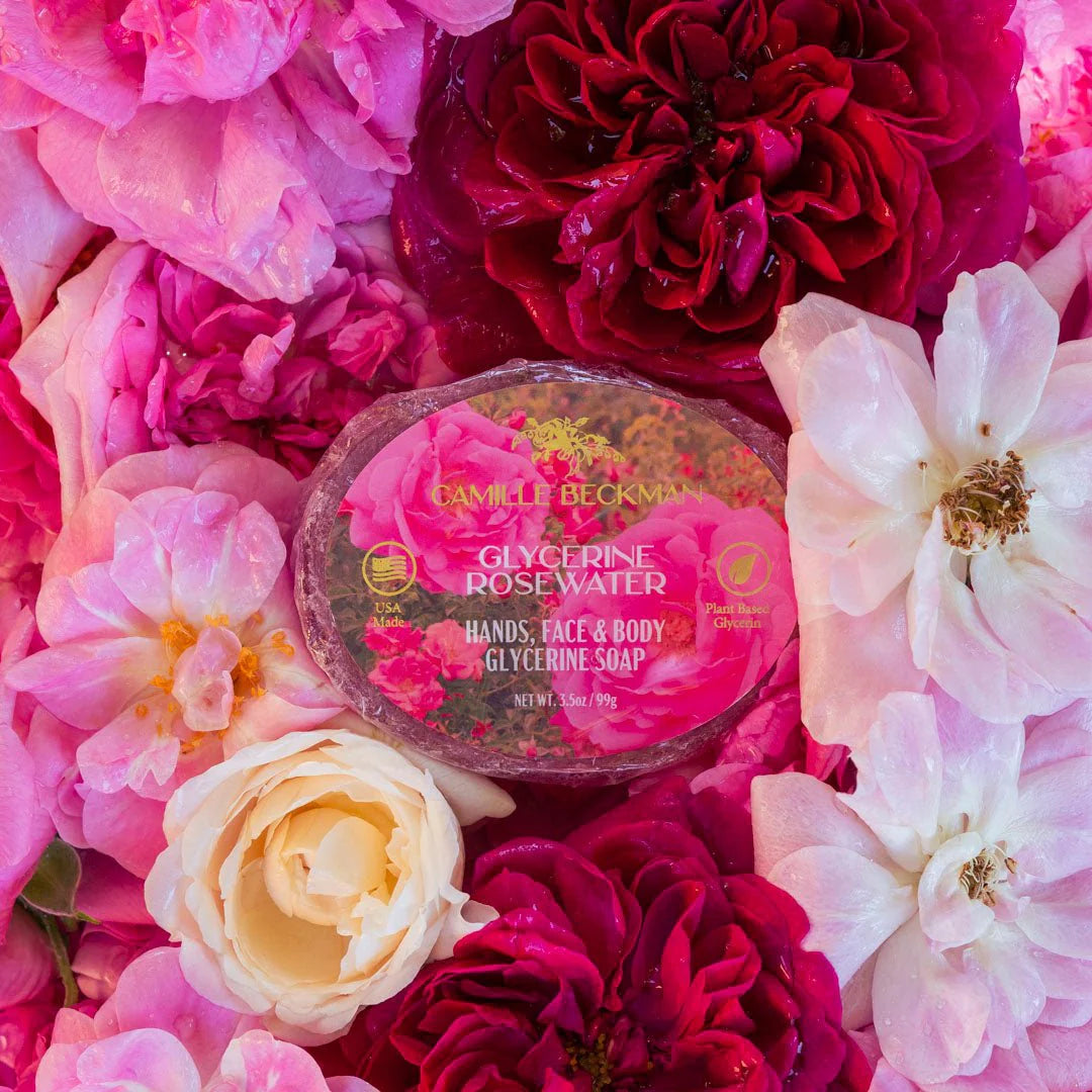 Rose Water Glycerine Bar Soap 3.5oz - Camille Beckman