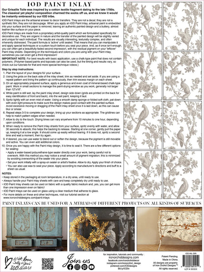English Toile - 8 Sheet, 12x16 Pad IOD Decor Transfer™ 2021