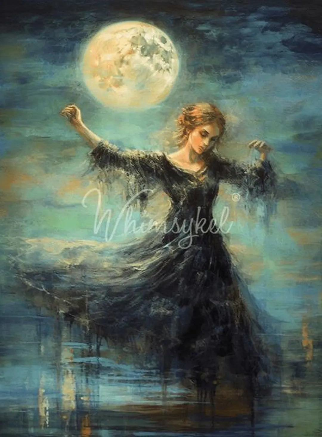 Moonbeam Rhapsody - Lg 21" x 29" Decoupage Paper by Whimsykel Designs
