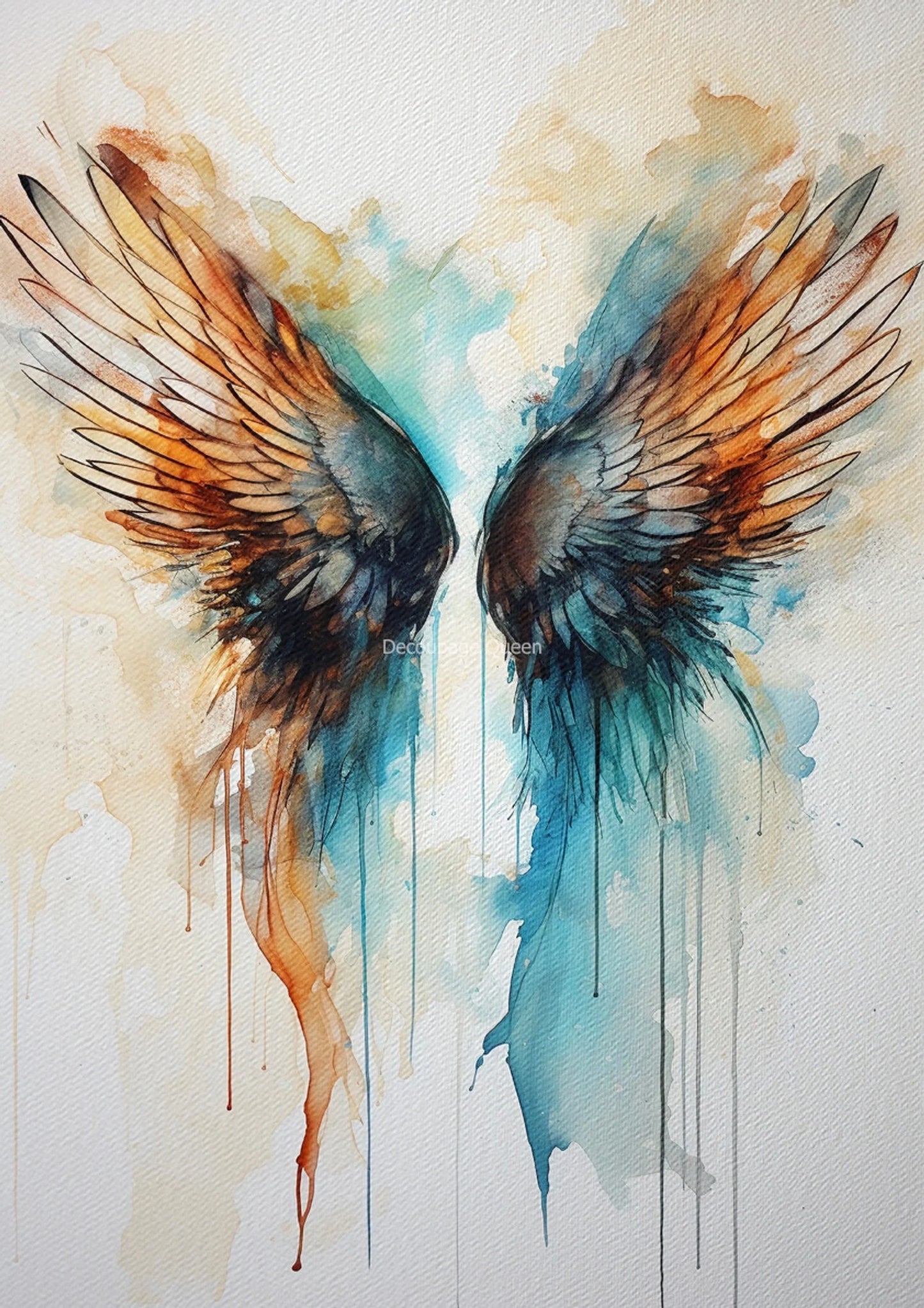 Andy Skinner Watercolor Wings I 0598 - A3 11.7x16.5 Rice Paper by Decoupage Queen