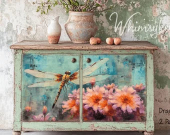Dragonfly Dance - Lg 21" x 29" Decoupage Paper by Whimsykel Designs