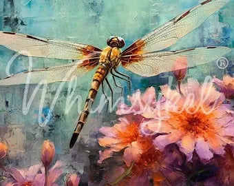 Dragonfly Dance - Lg 21" x 29" Decoupage Paper by Whimsykel Designs