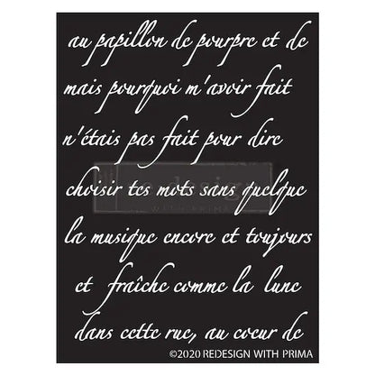 Butterfly Script 8.5"x11" - Redesign Decor Stencil