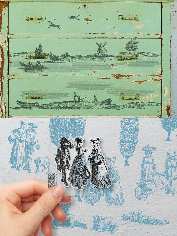 Rural Scene 2-Sheet Set - IOD Decor Stamp (Retired)