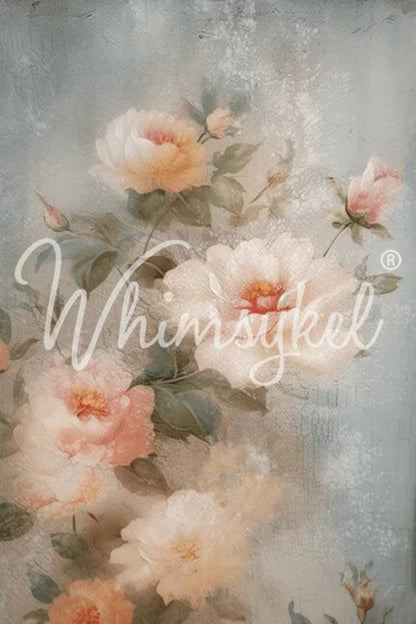 Weathered Roses - Lg 21" x 29" Decoupage Paper by Whimsykel Designs