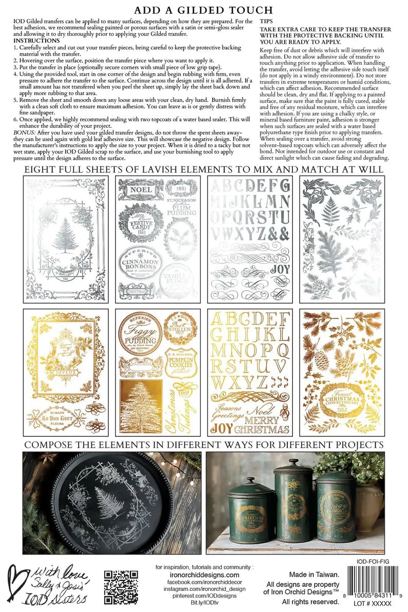 Figgy & Flourish - 8 Sheet, 8x12 Pad IOD Decor Transfer™