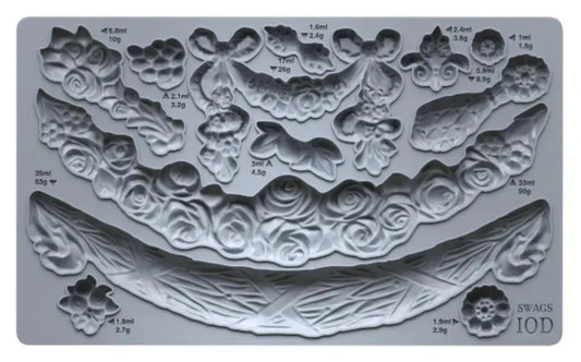 Swags  (𝗨𝘀𝗲𝗱 - 𝗟𝗶𝗸𝗲 𝗡𝗲𝘄) - IOD Decor Mould