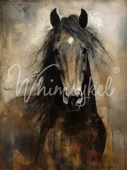 Heart Horse  - Lg 21" x 29" Decoupage Paper by Whimsykel Designs