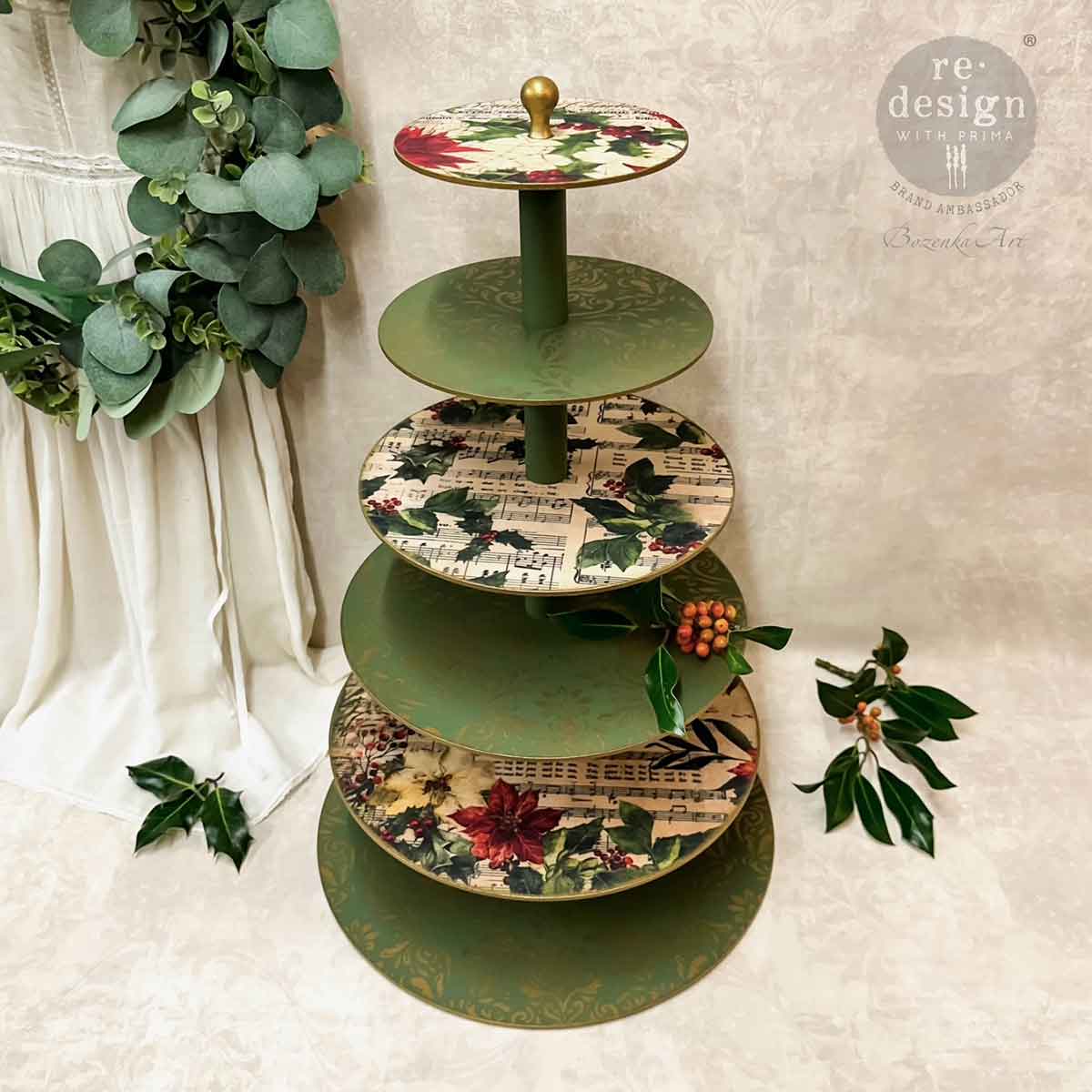 Holly C 16.5"x 11.7" - Reversible Decoupage Fiber Paper