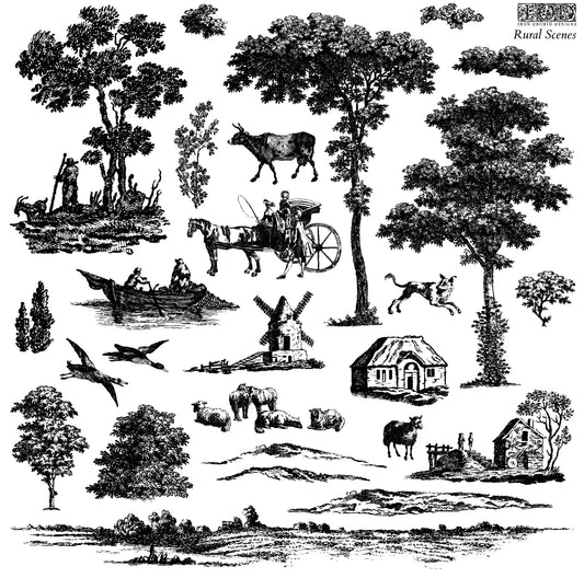 Rural Scenes 2-Sheet Set - IOD Decor Stamp 2023