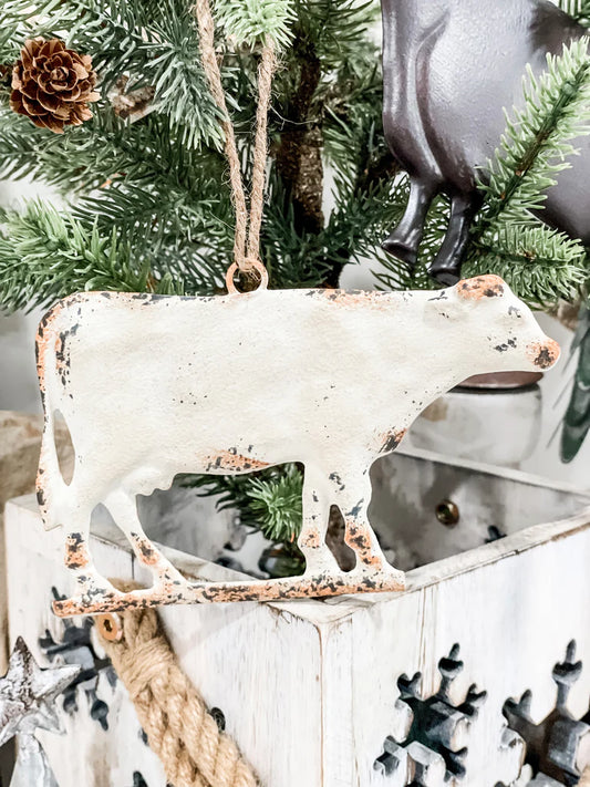 Cow Rustic Metal Farmhouse Ornament Adornment