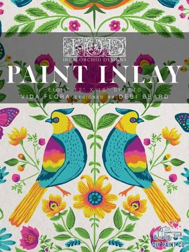 Vida Flora - 8 Sheet, 12x16 Pad IOD Paint Inlay™ 2023