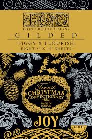 Figgy & Flourish - Gilded Foil - 8 Sheet, 8x12 Pad IOD Decor Transfer