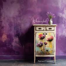Painted Poppies Flower - Lg 21" x 29" Decoupage Paper by Whimsykel Designs