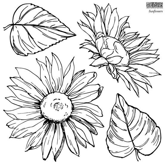 Sunflowers - IOD Decor 2-Sheet Stamp