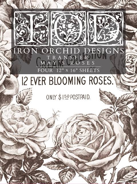 May Roses - 4-Sheet, 12x16 Pad IOD Decor Transfer™