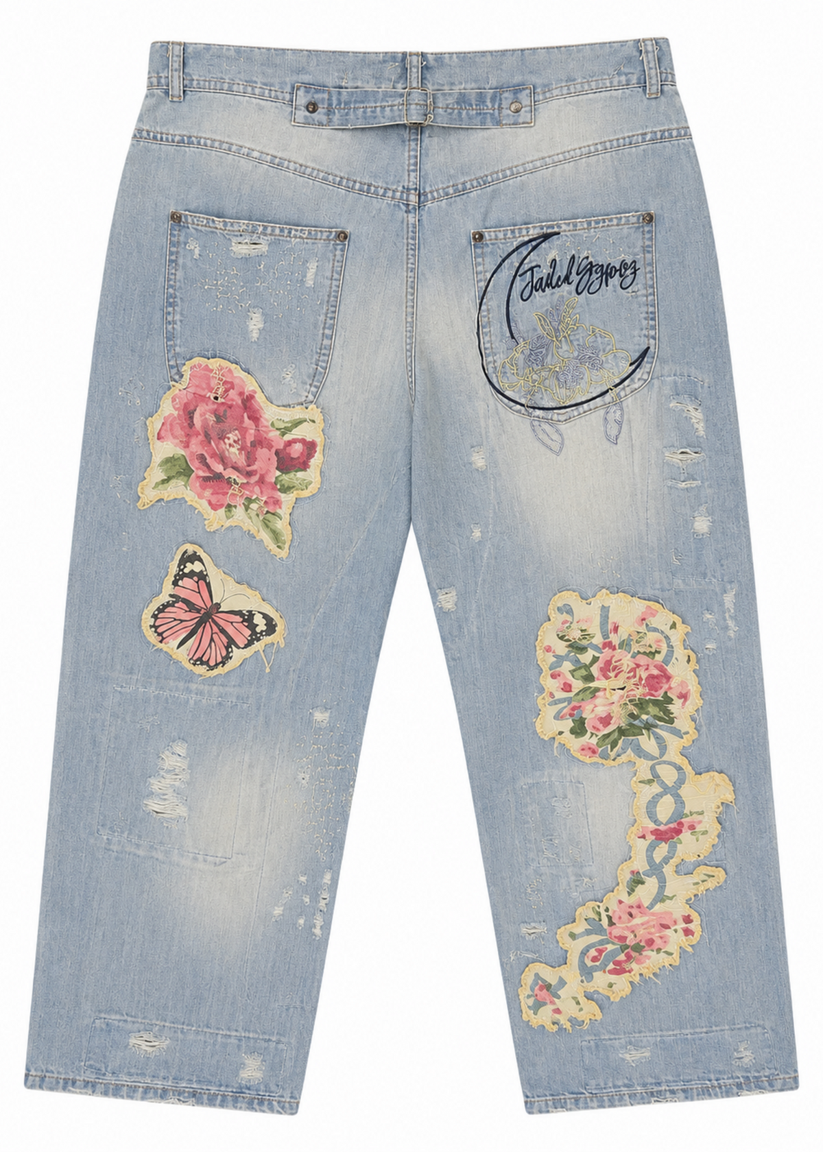 Peace and Love Jean, Floral - Jaded Gypsy