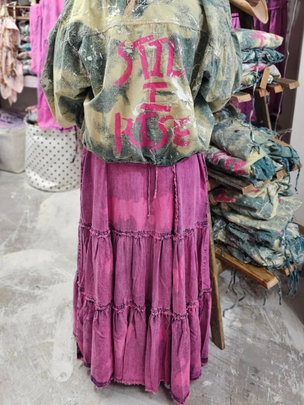 Distressed Darling Pink Maxi Dress / Duster - A Rare Bird