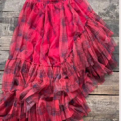 Ruffle It Up Red Plaid Skirt - Jaded Gypsy