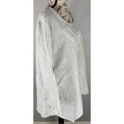 Heart's Desire Clothing - Kayla Tunic Linen Ticking Stripe
