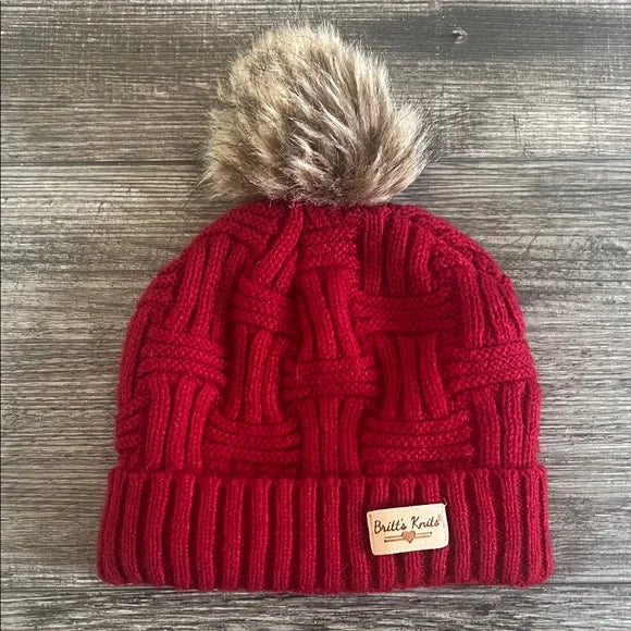 Plush Knit Pom Winter Hat Beanie