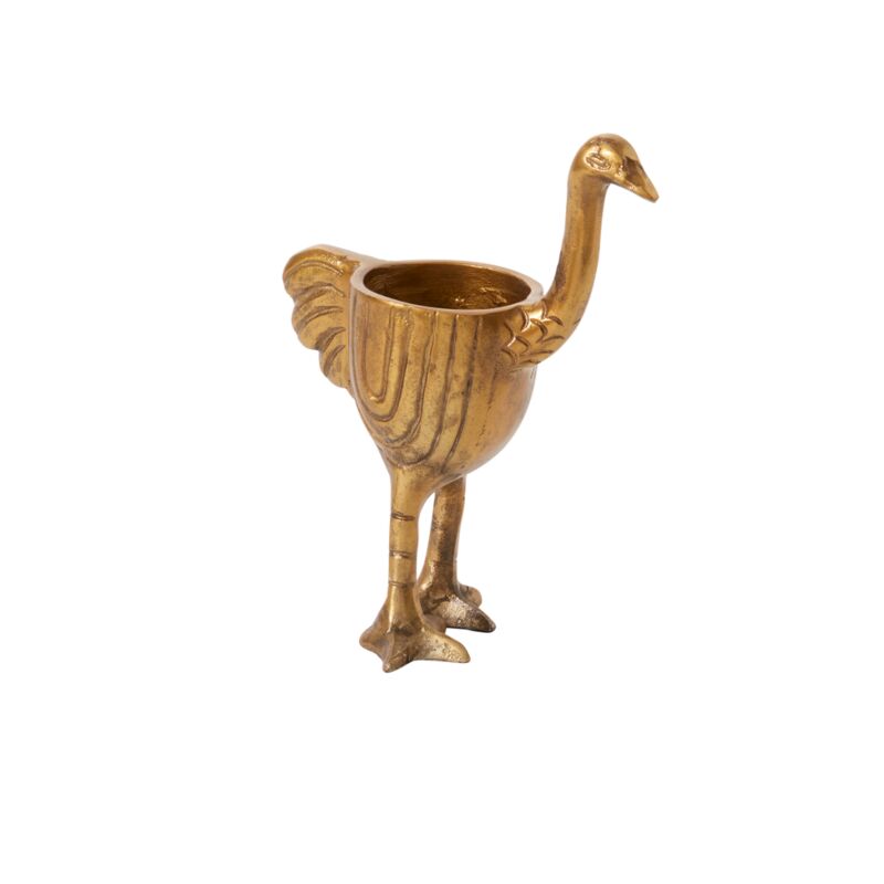 Ostrich Aged Bronze Pot