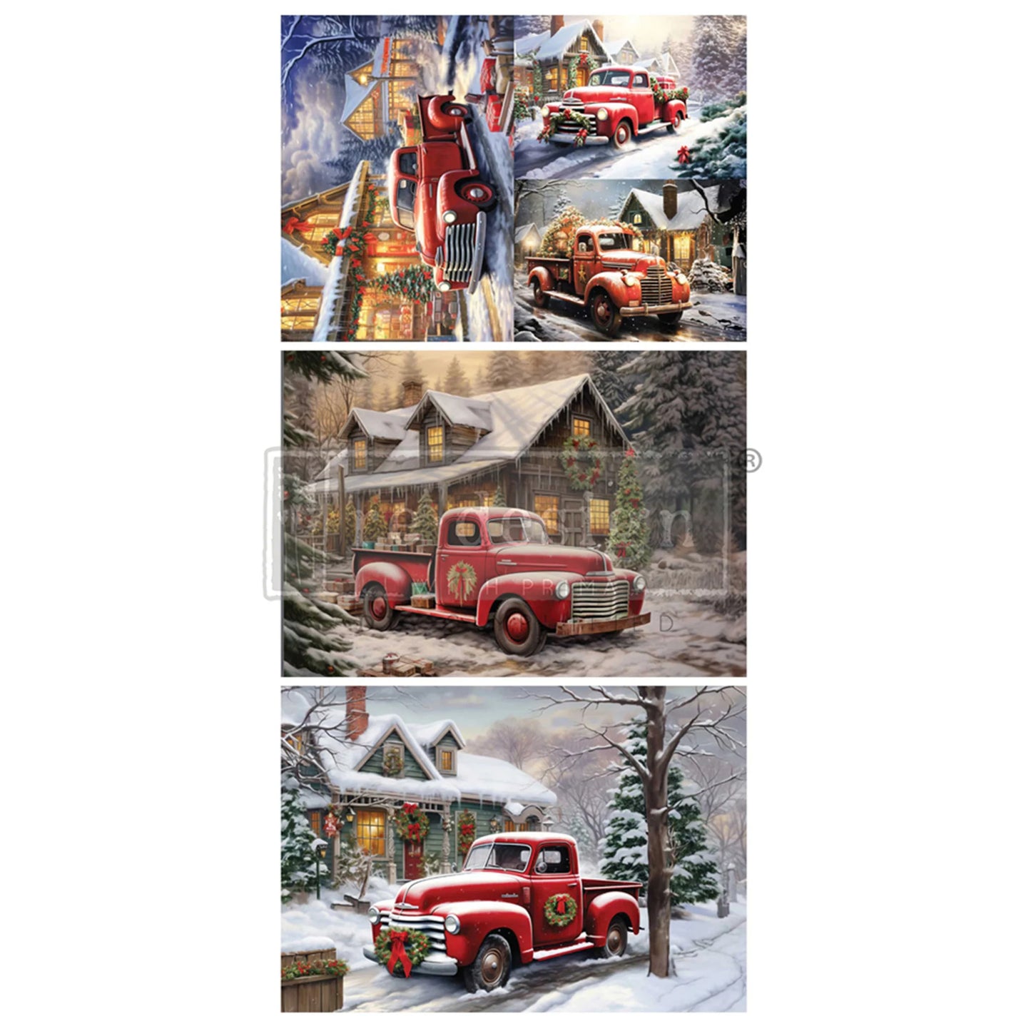 Christmas Cargo A3 16.5"x 11.7" - Reversible Decoupage Fiber Paper