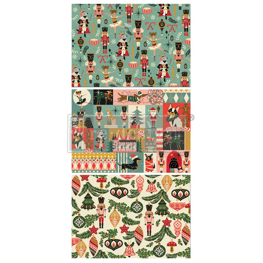 Nutcracker Happiness 3 Design Set A3 11.7"x 16.5" - Decoupage Fiber Paper