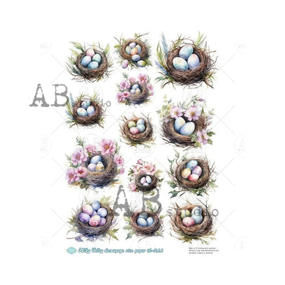 Egg Nests 211 - A4 8.3 x 11.7 Rice Paper by AB Studio